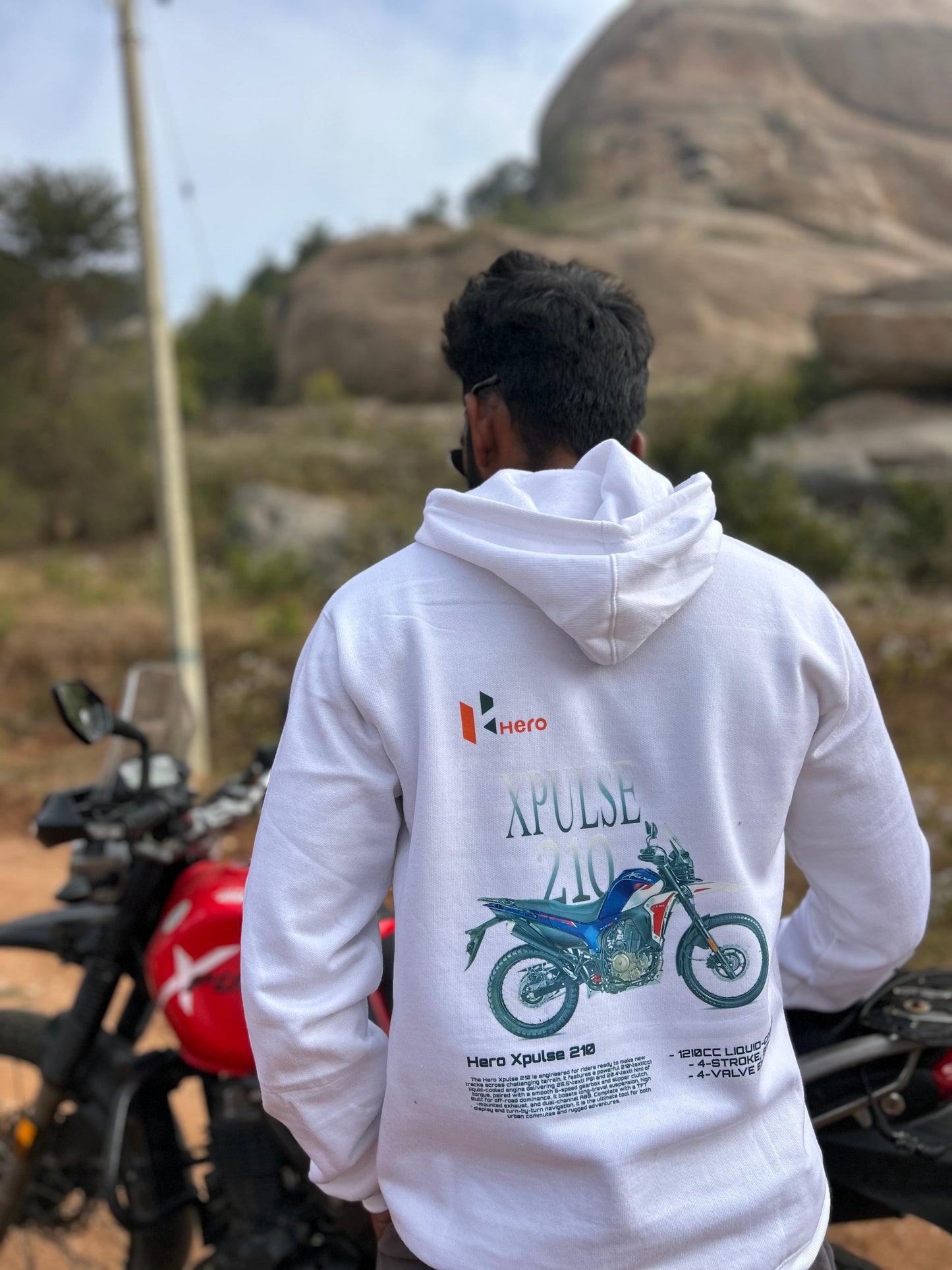 Xpulse 210 white hoodie