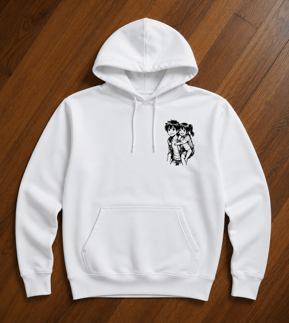 Brother sister white hoodie