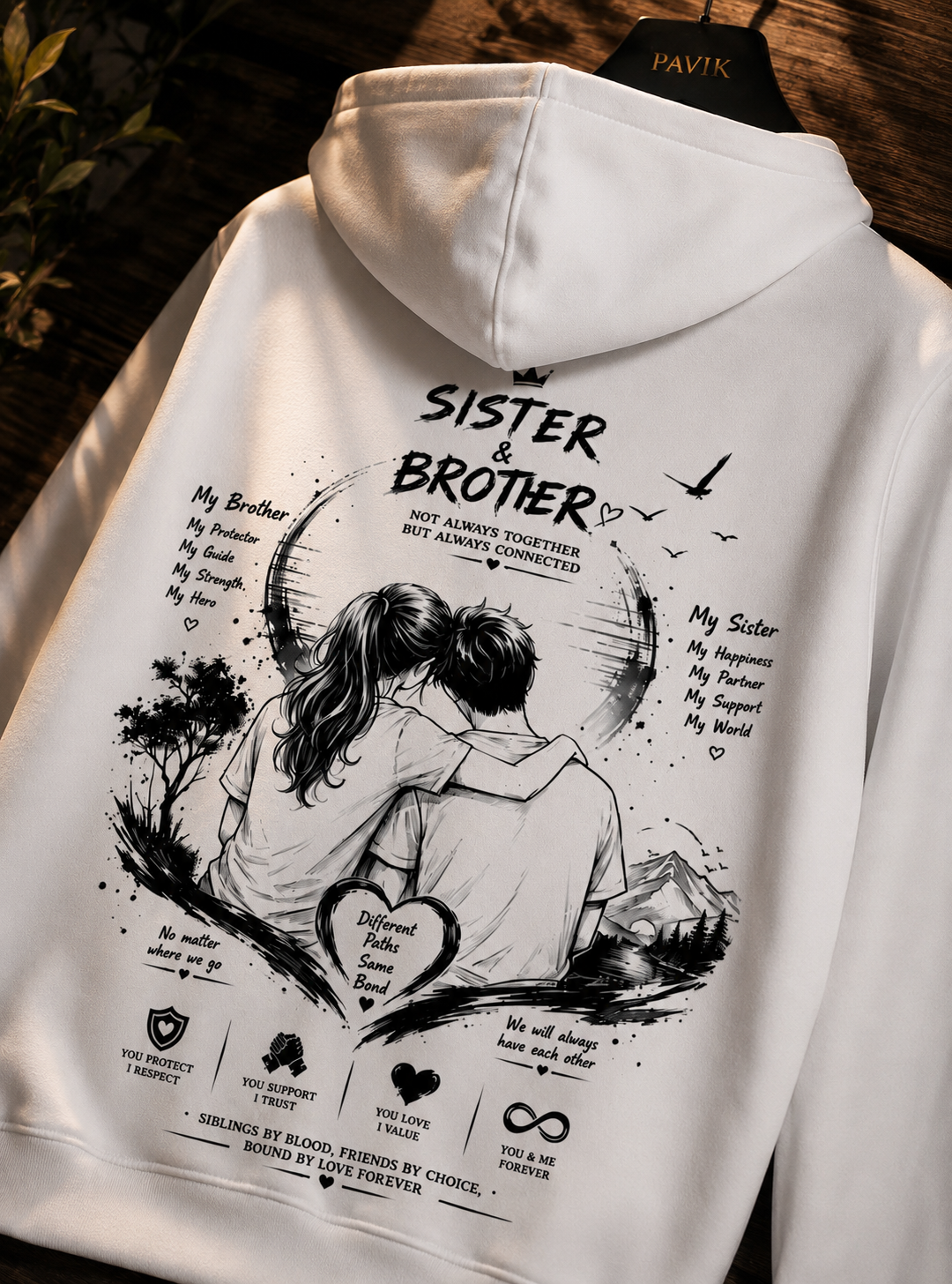 Sister brother hoodie