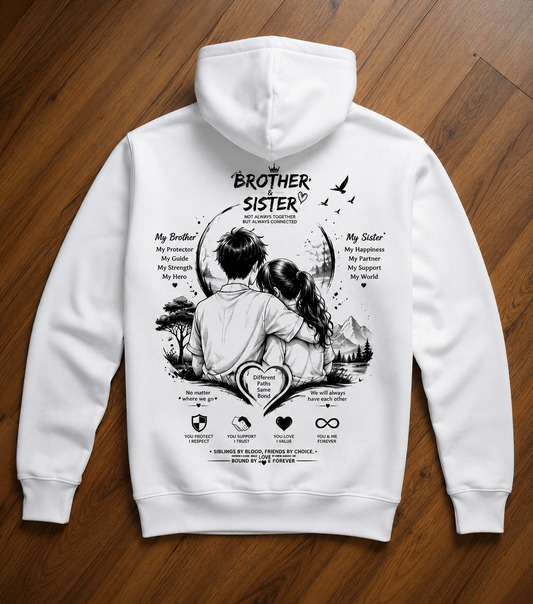 Brother sister white hoodie