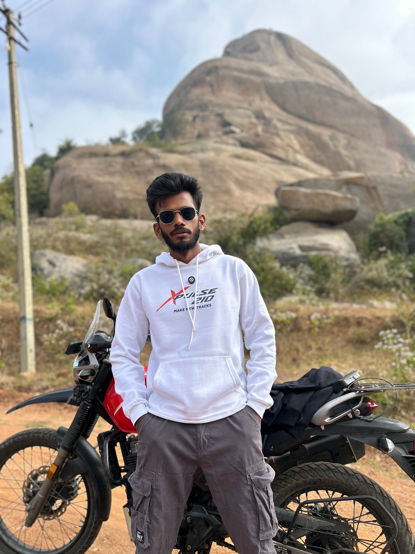 Xpulse 210 white hoodie