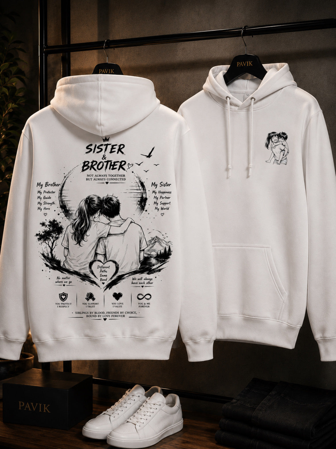 Sister brother hoodie