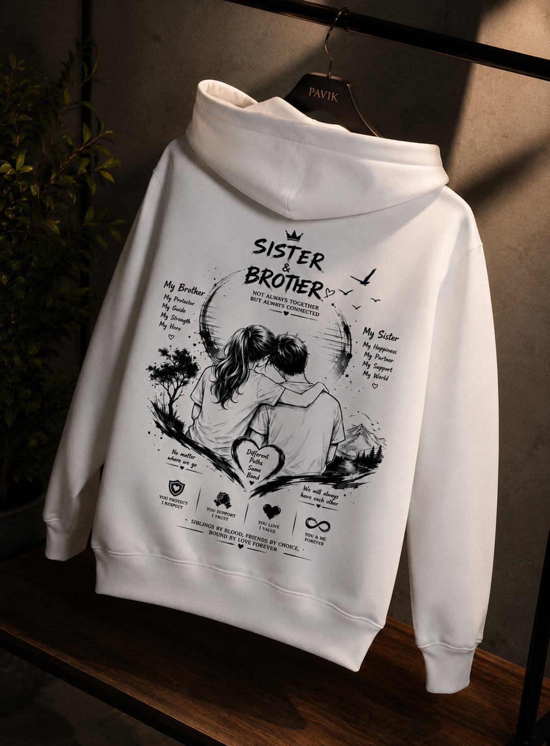 Sister brother hoodie