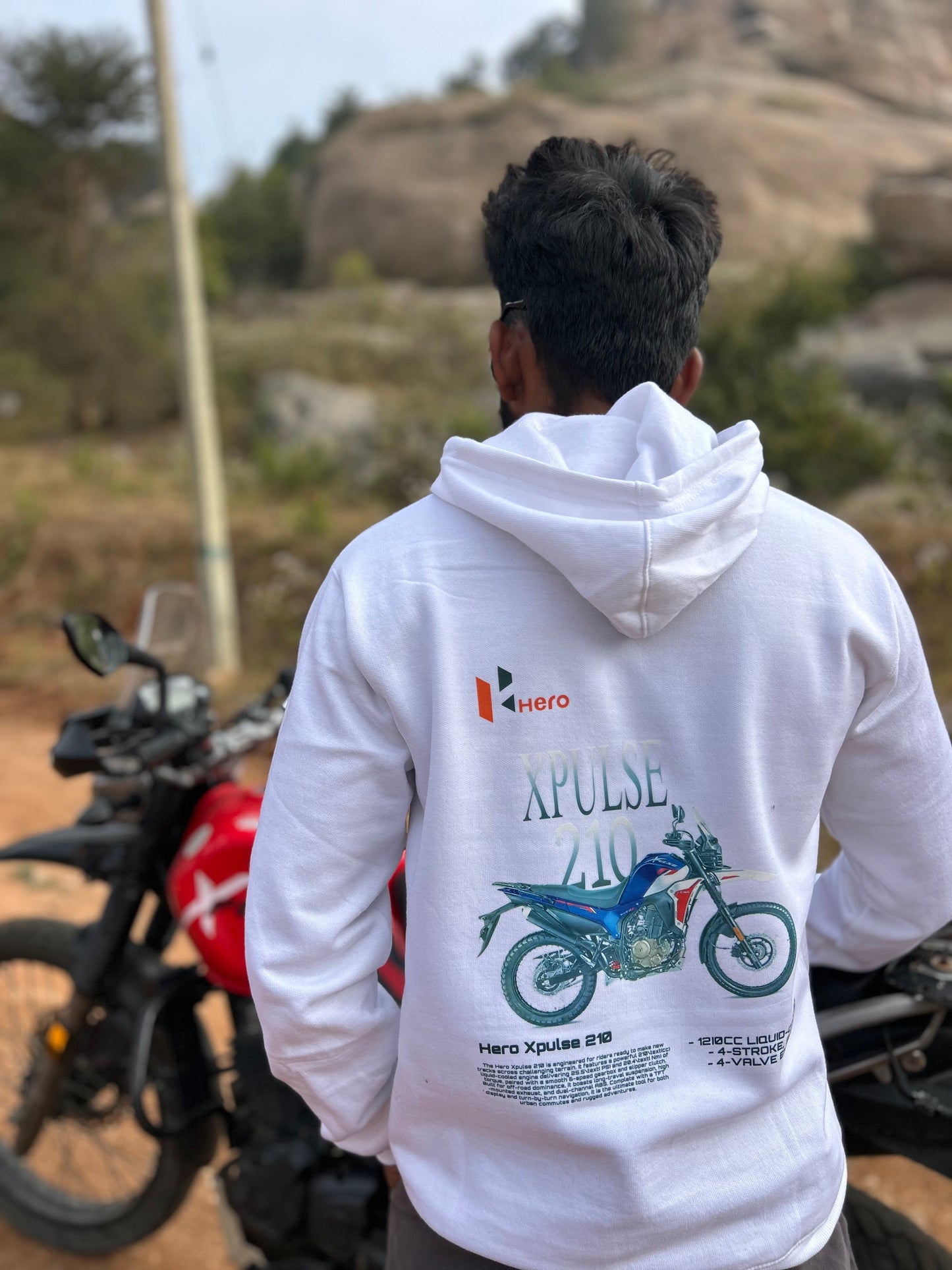 Xpulse 210 white hoodie